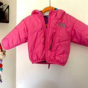 North Face baby puffer coat. Reversible. Size 0-3 months